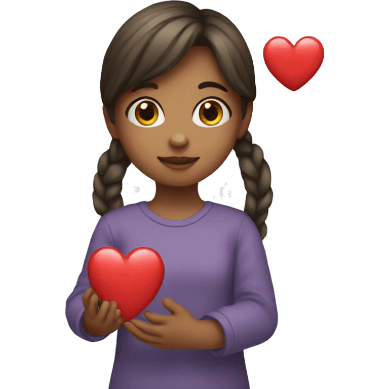 Girl with heart in your hand  emoji