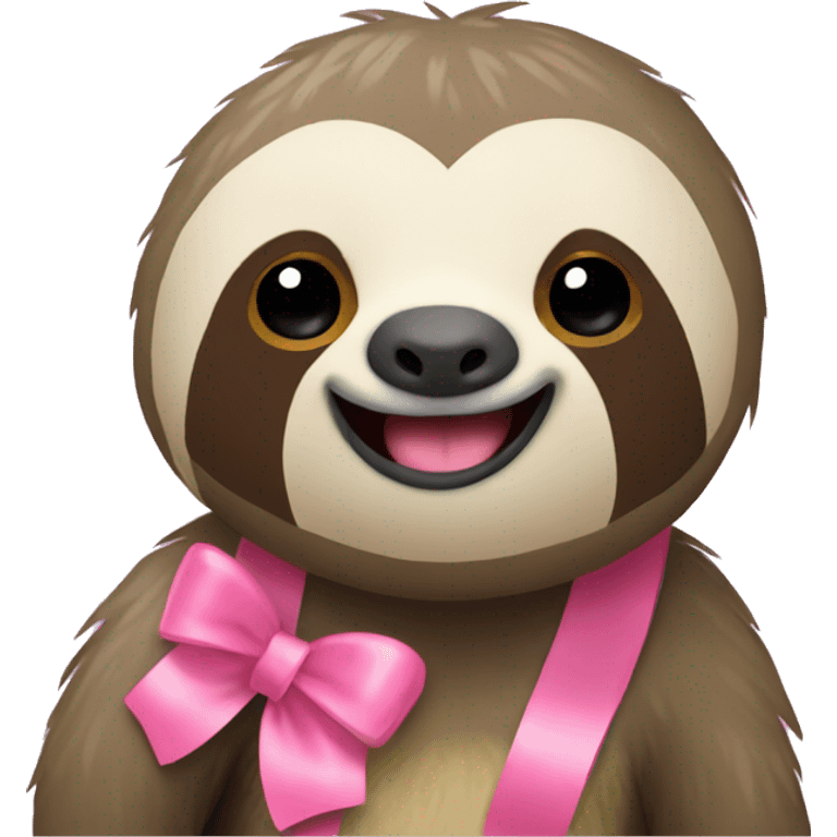 Sloth with pink bow emoji