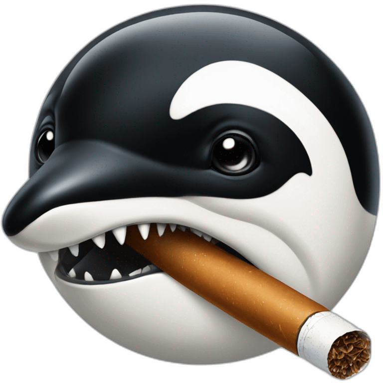 orca face smoking a cigarre emoji