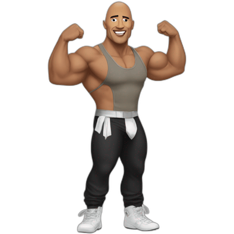 The rock in a dancer's outfit emoji