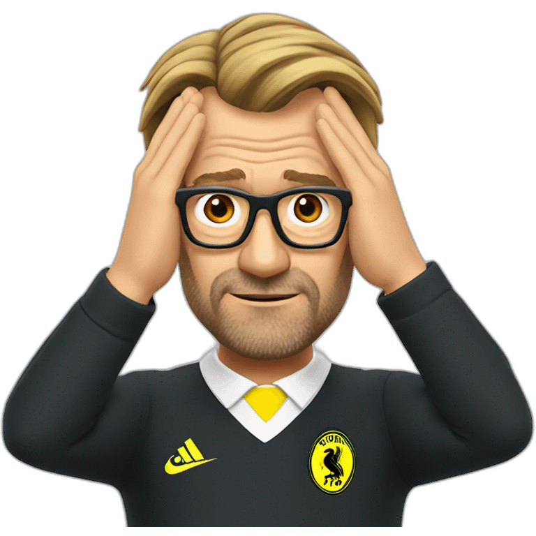 jurgen klopp placing hands under the head emoji