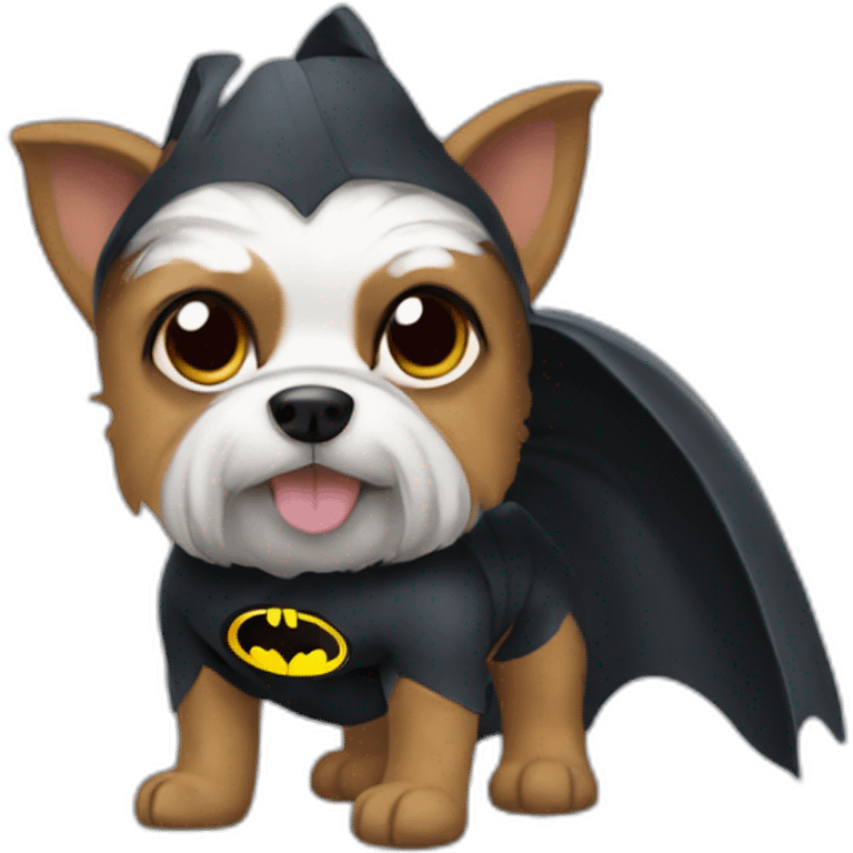 Dog Yorkshire with Batman Costume emoji