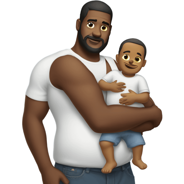 Extremely large man holding baby oil emoji