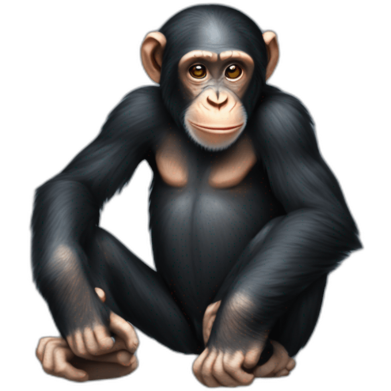 Chimpanzee sitting, no tail emoji