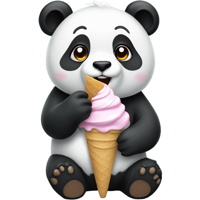 Panda eating ice cream emoji