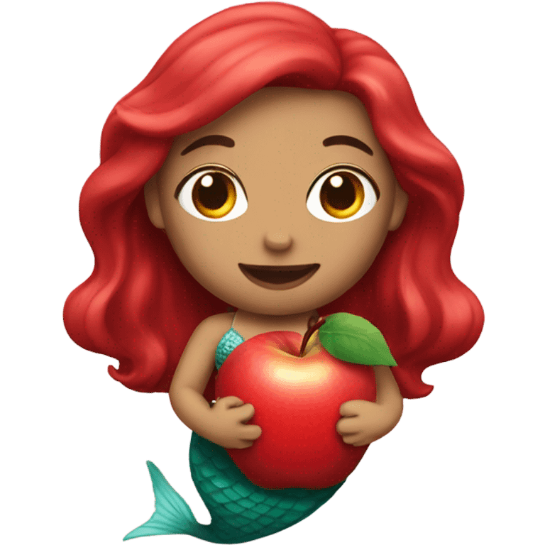 mermaid holding an apple emoji