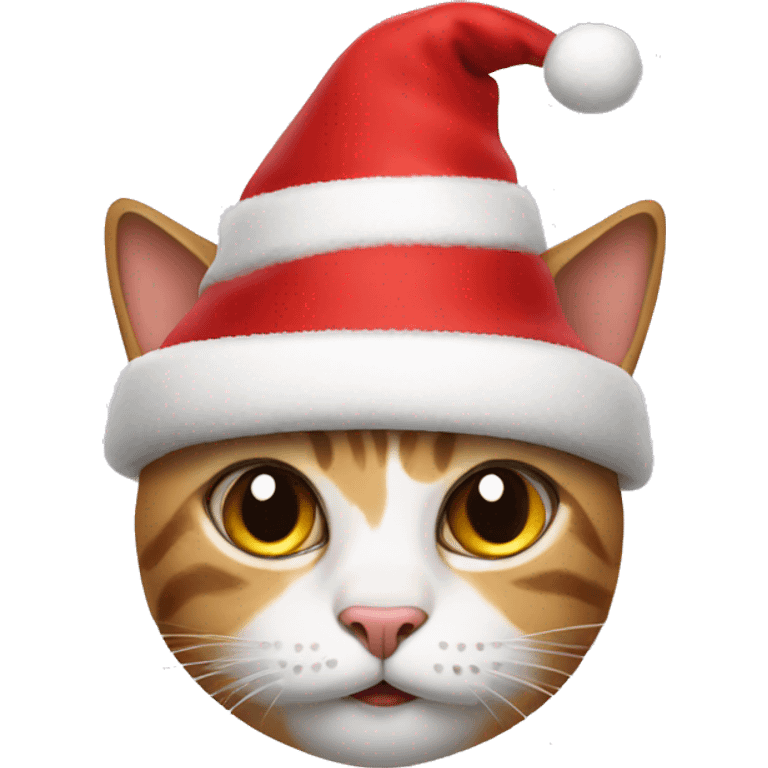 Cat with christmas hat emoji