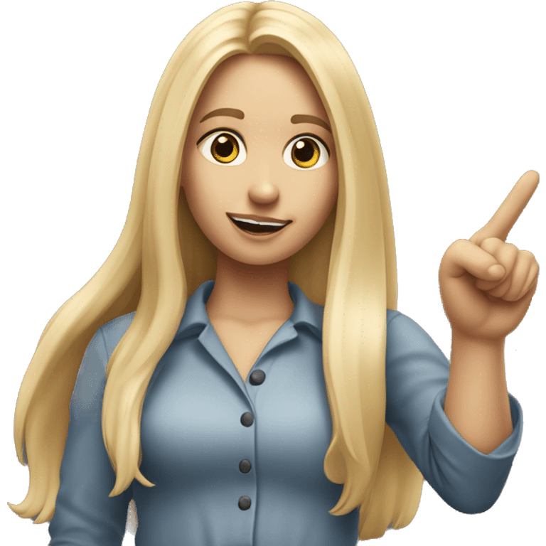 Blonde women with LONG HAIR, POINTING YOU FORWARD with her HAND with INDEX FINGER, Hyper Realistic emoji