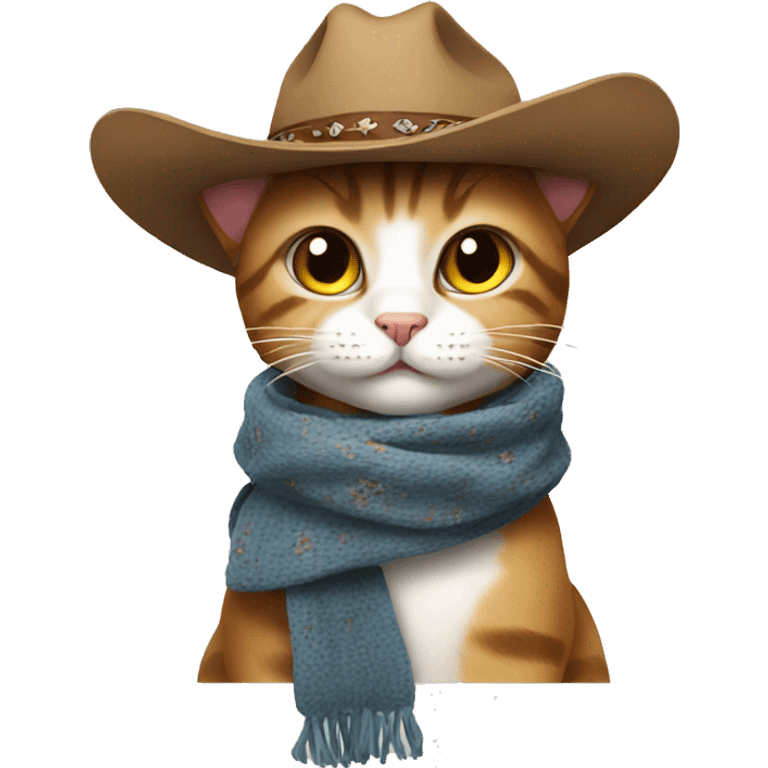 cowboy cat with scarf emoji