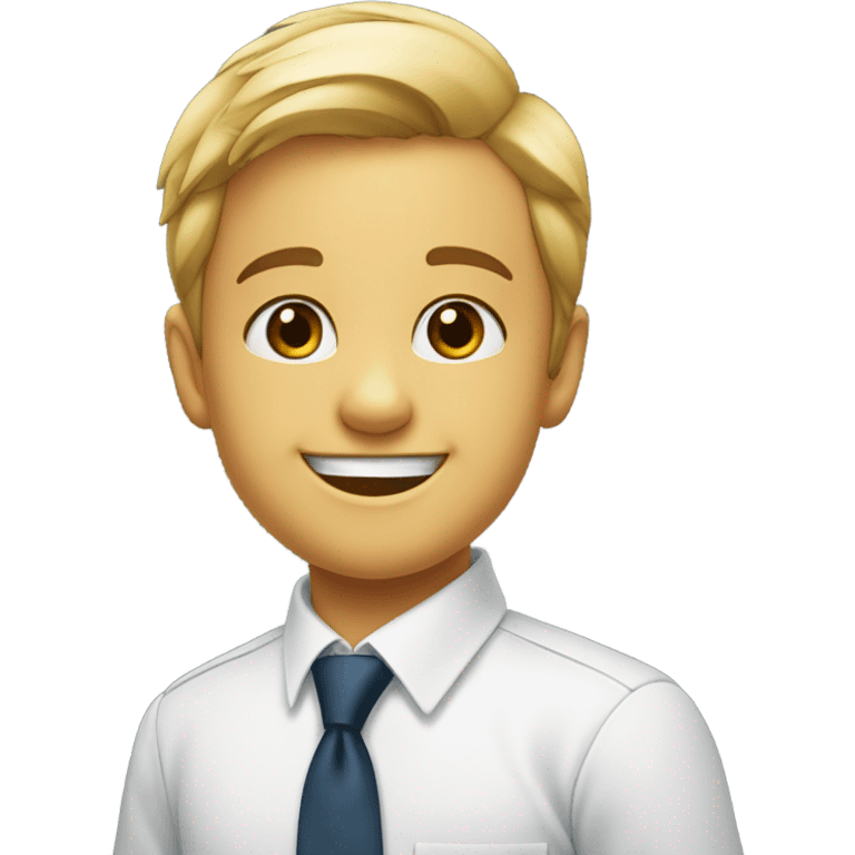 smiling boy in formal attire emoji