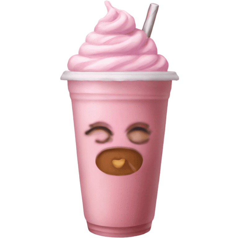 Pink iced latte  emoji