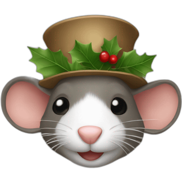 rat chapeau de noel emoji