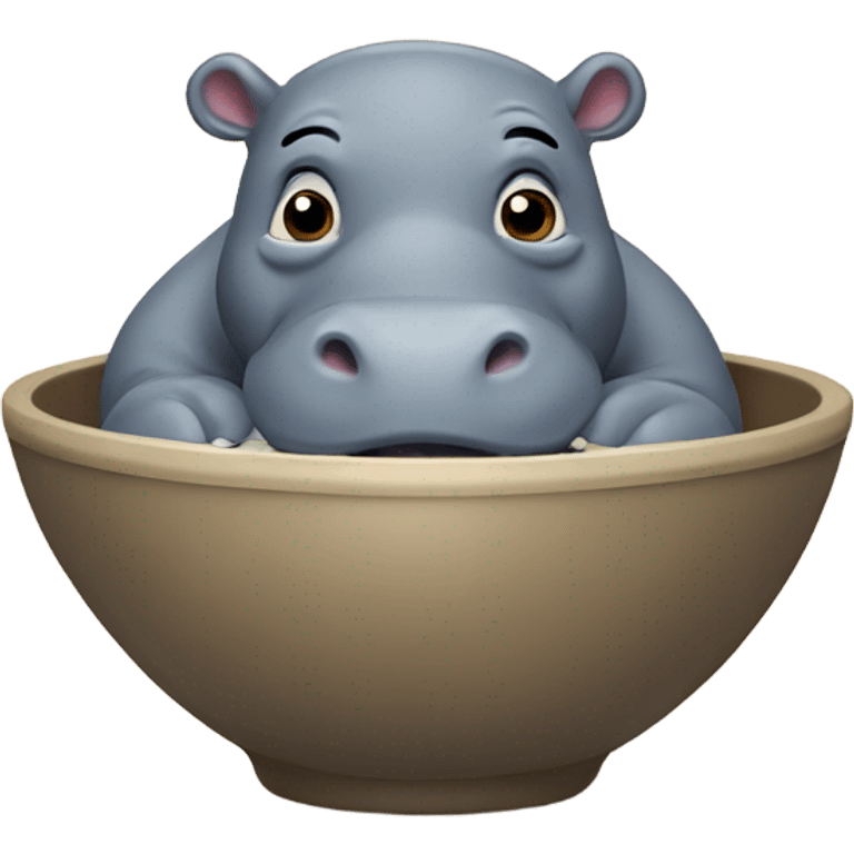 Hippo in a bowl emoji