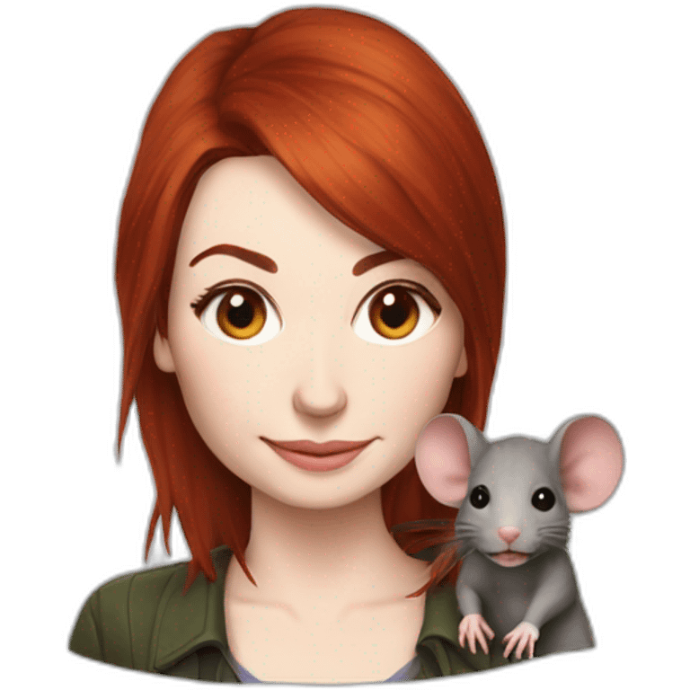 Felicia day with a rat emoji