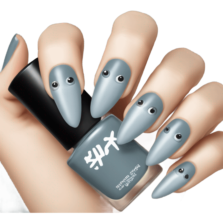 shark nail polish emoji