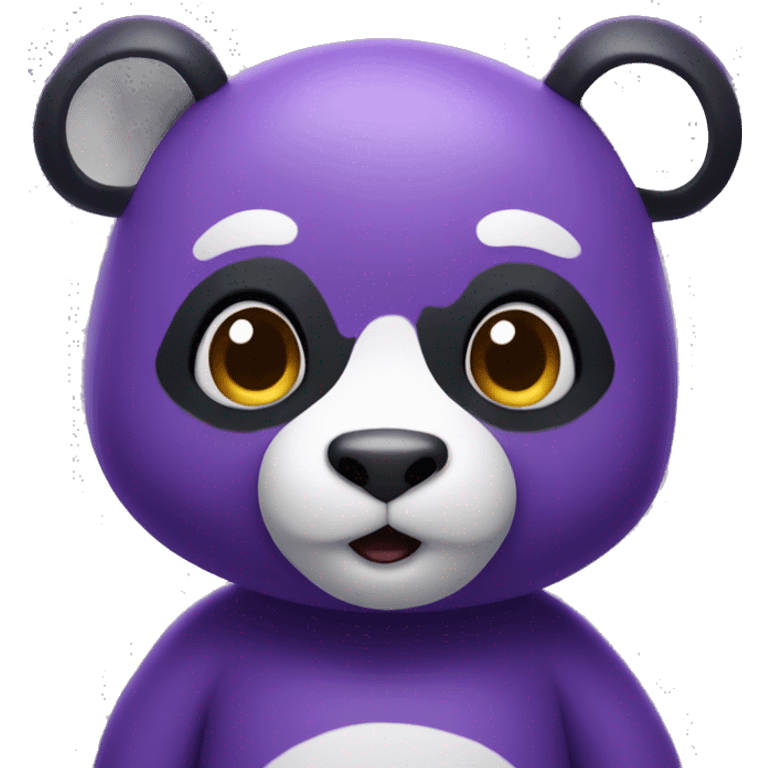 A purple panda saying hello emoji