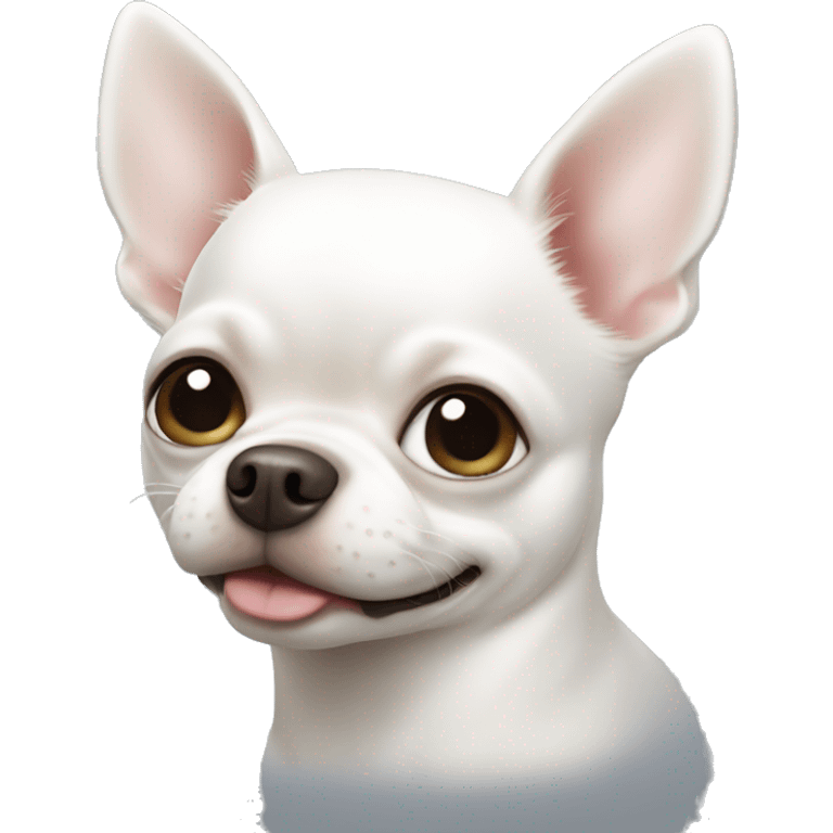 White fat chihuahua  emoji