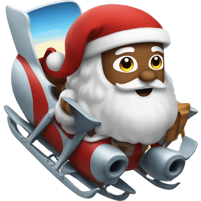 Santa Clause riding plane  emoji