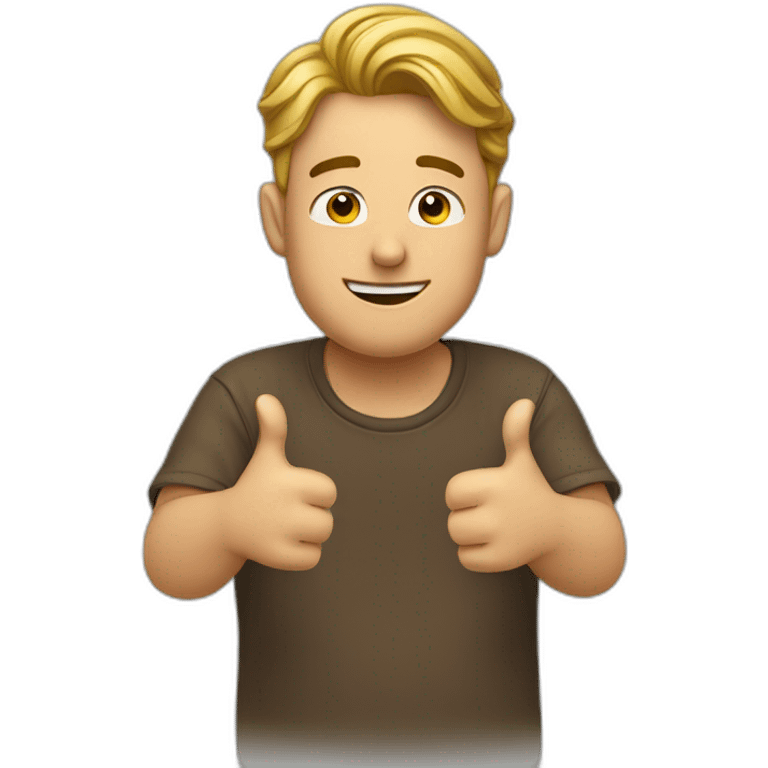 guy thinkinggiving two thumbs up emoji