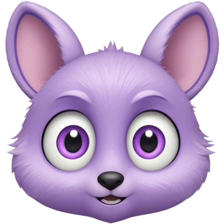 A creature with pastel purple fur and large pixar eyes and small ears emoji