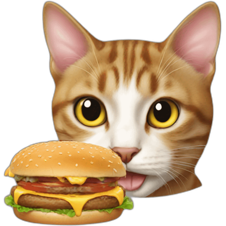 Cat eating brger emoji