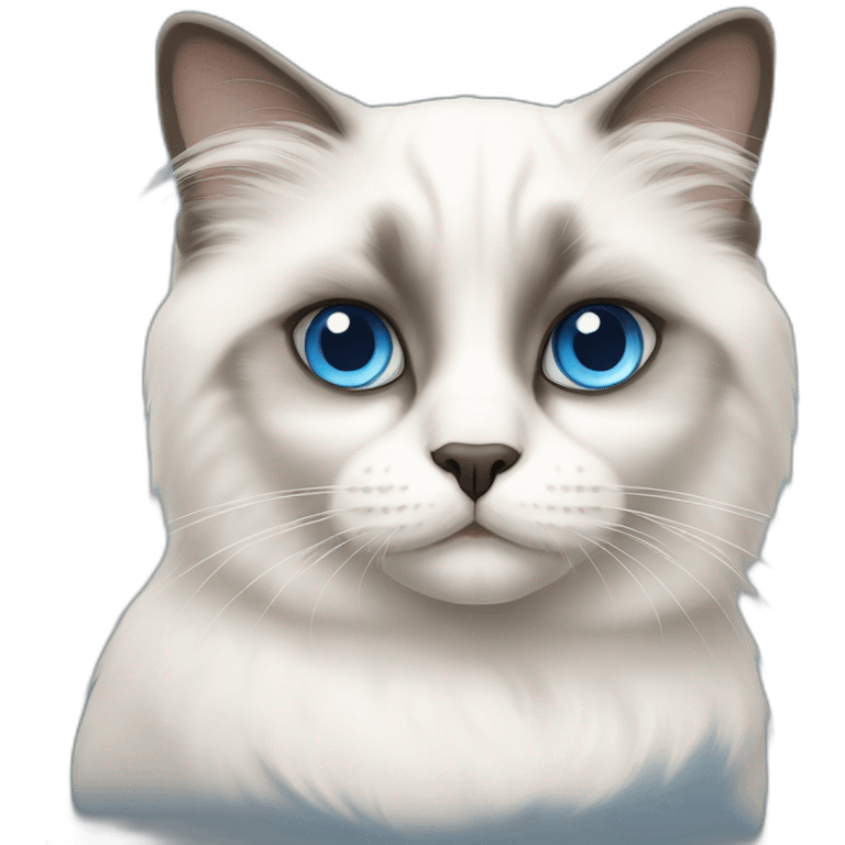 birman white cat with blue eyes emoji