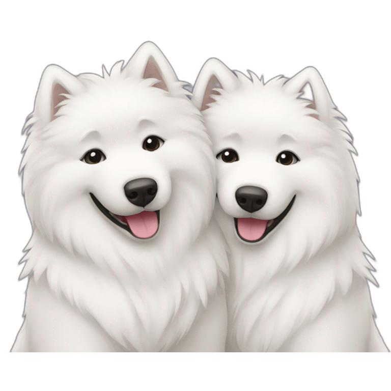 two-samoyeds-hugging emoji