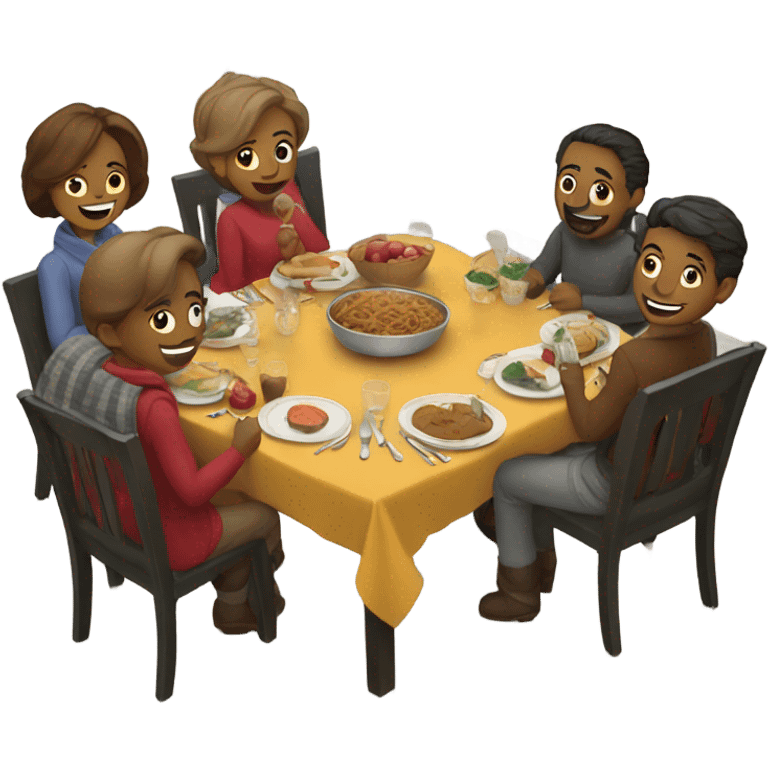 Family winter dinner emoji