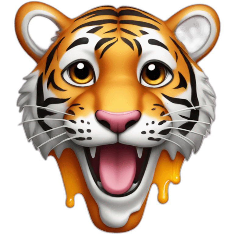 A tiger with a ice-cream emoji