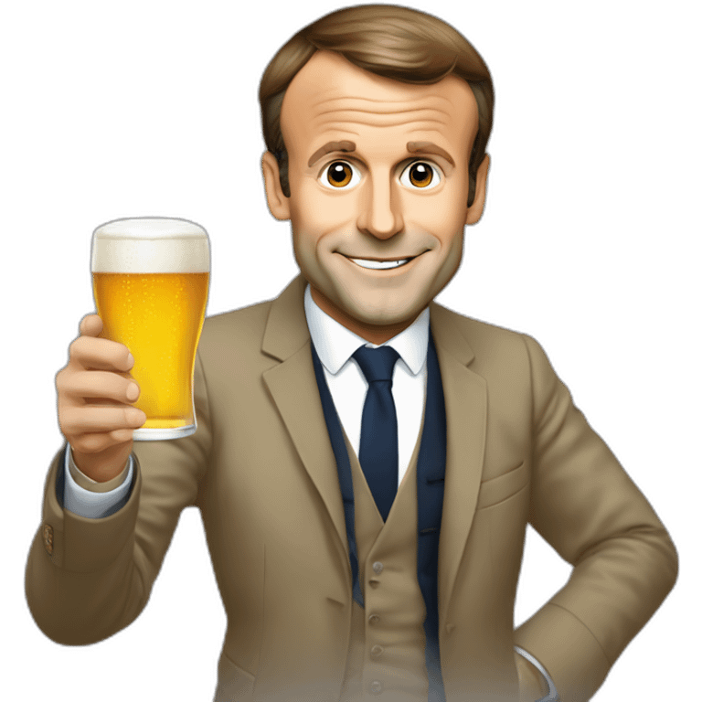 emmanuel macron qui boit une biere emoji