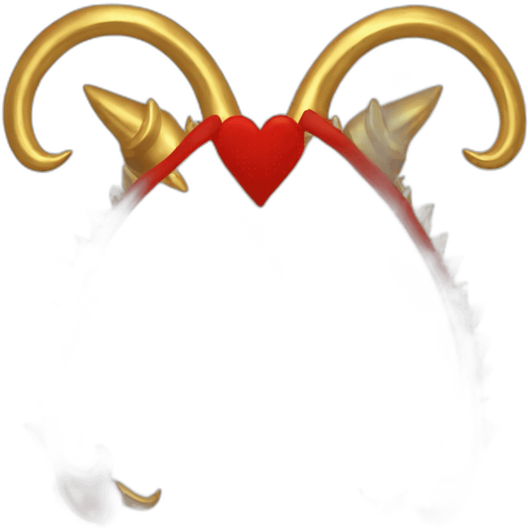 Red heart frame with gold horns emoji