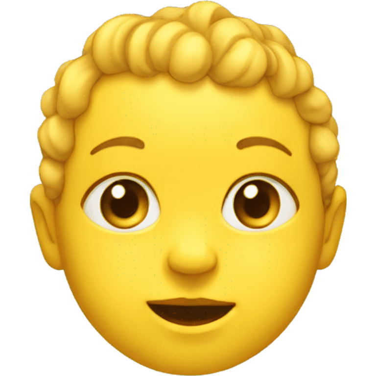 yellow baby head with one curl emoji