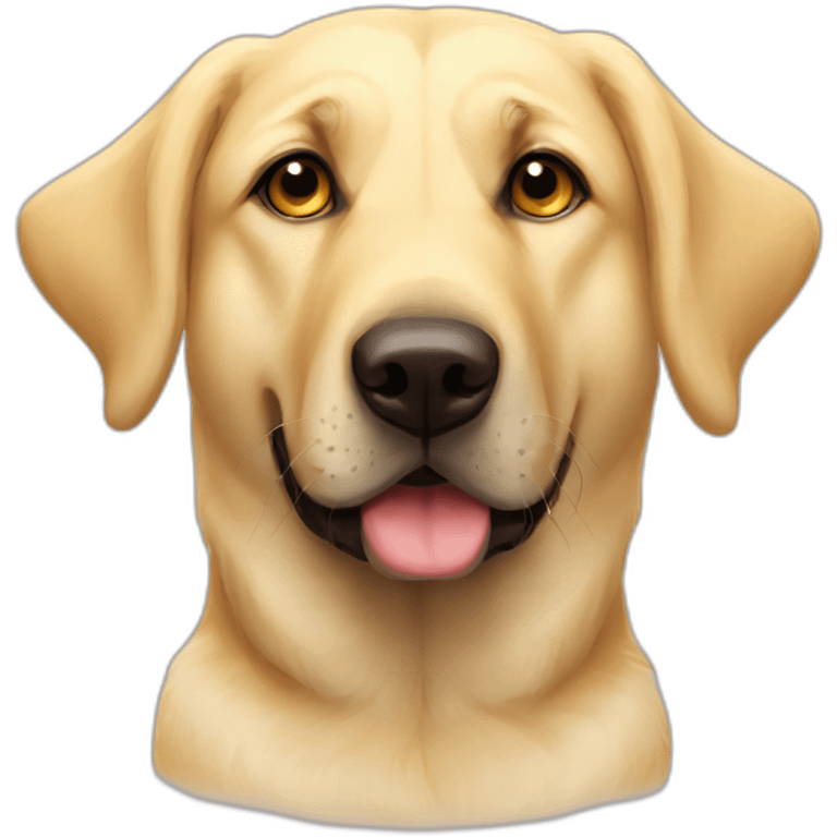 Light yellow lab floppy ears German shepherd face mutt chubby face emoji