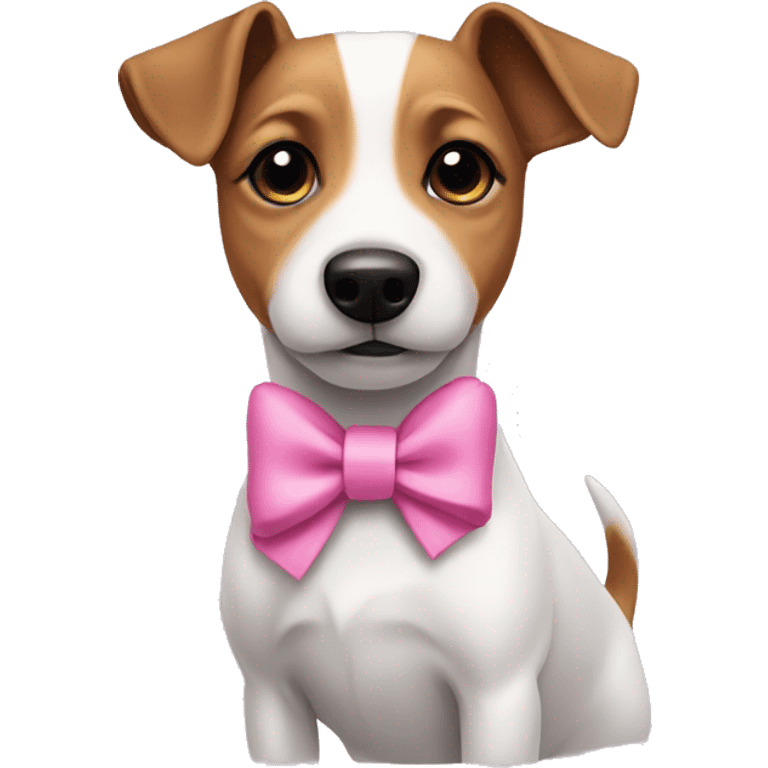 Jack Russel wearing pink bow  emoji