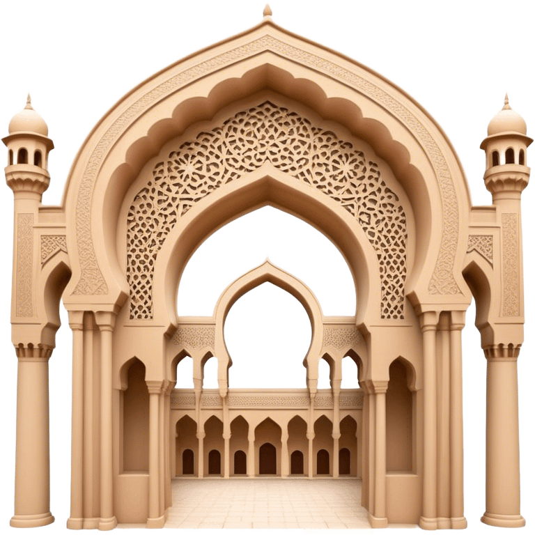 Cinematic Realistic Alhambra Landmark Emoji, capturing the intricate Moorish architecture, ornate arches. emoji