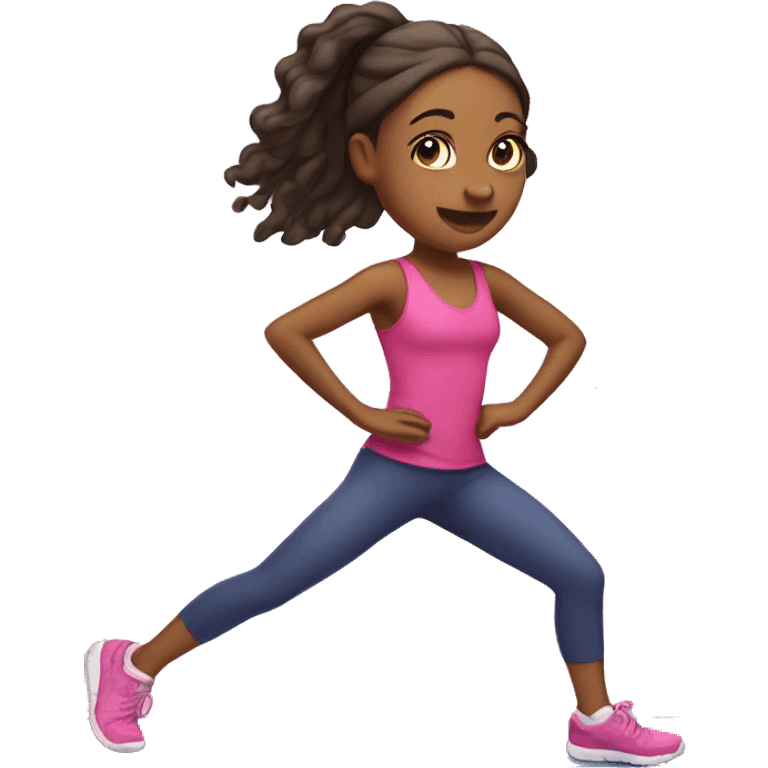 girl doing aerobic emoji