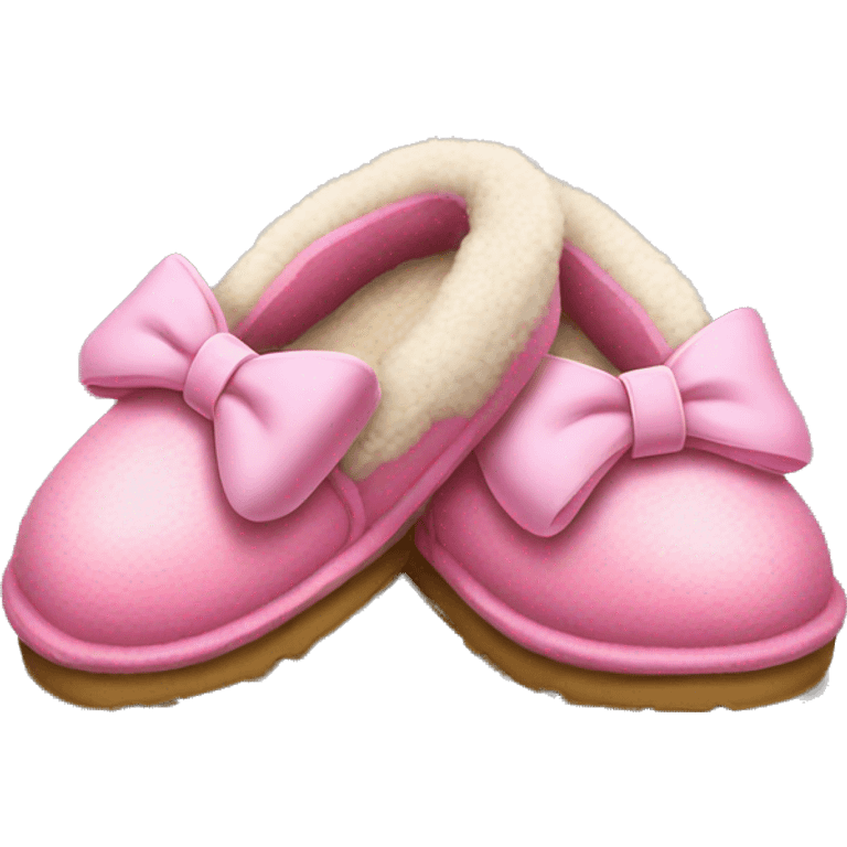 Uggs slippers pink bow emoji