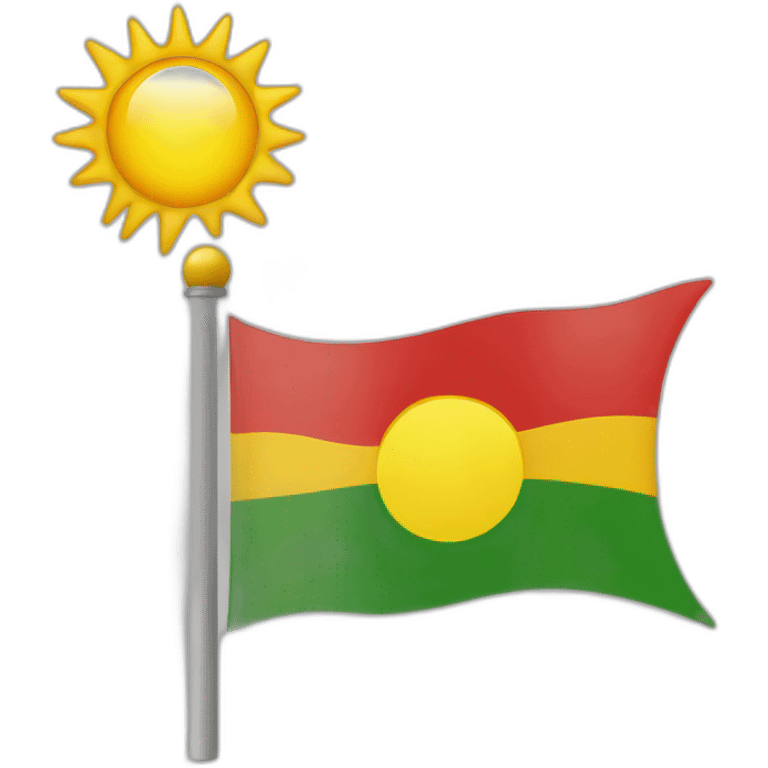 Kurdish flag with sun emoji