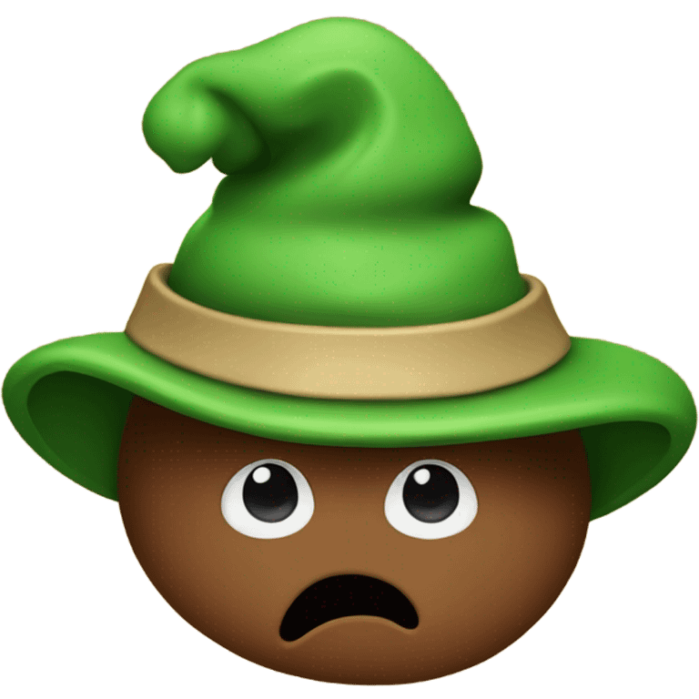 Poop emoji with a green hat emoji