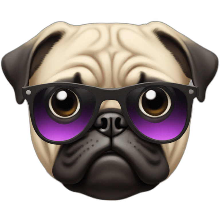 Angry pug with sunglasses  emoji