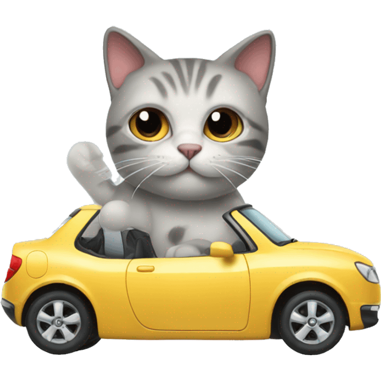 Cat with car emoji