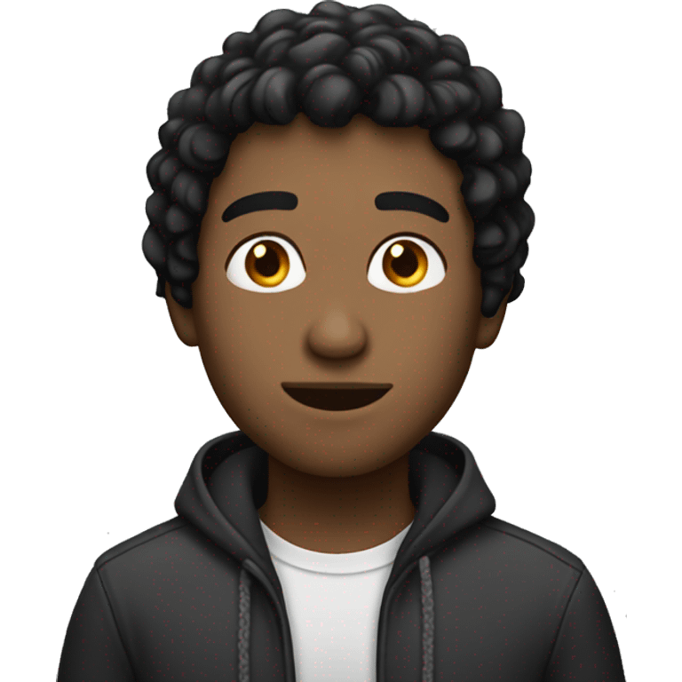 black haired guy with an edgar emoji