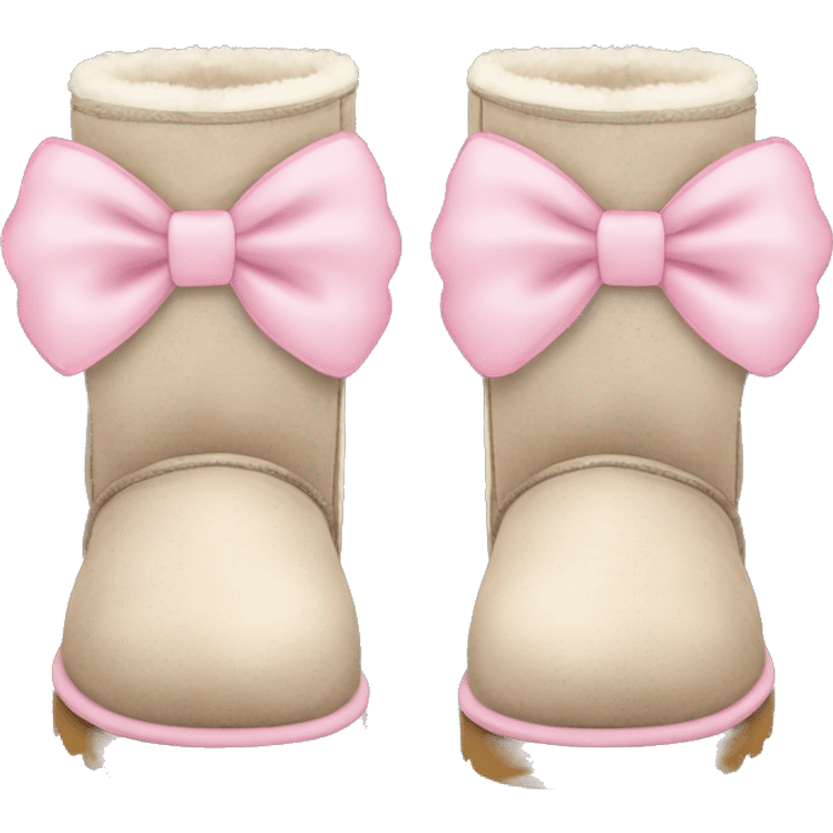 pair of uggs with light pink bow emoji