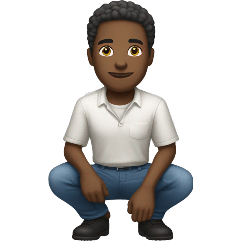 african american man kneeling to the left emoji