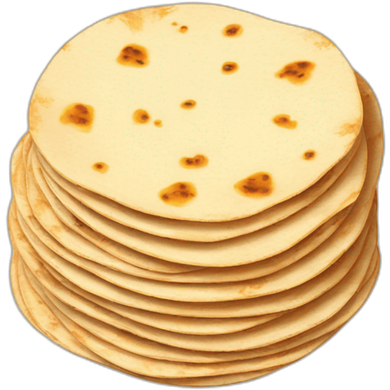 Small Stack of tortillas with some grill marks emoji