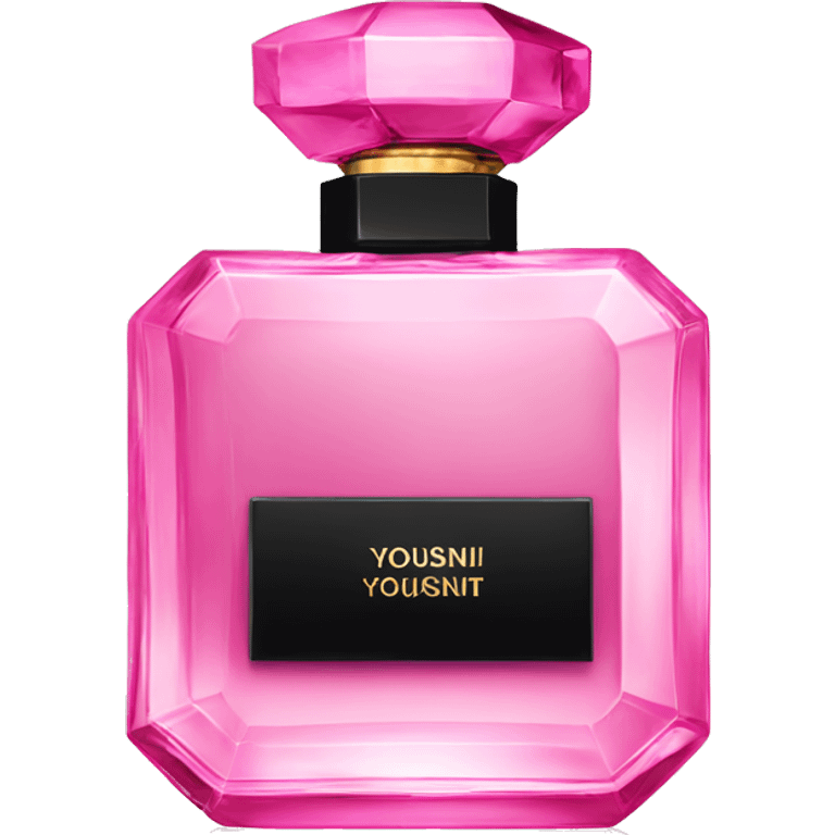 pink YSL crystal perfume bottle with black cap emoji