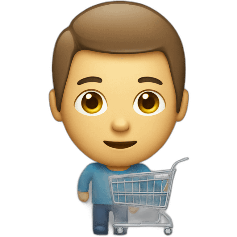 Person with a phone and a shopping cart emoji