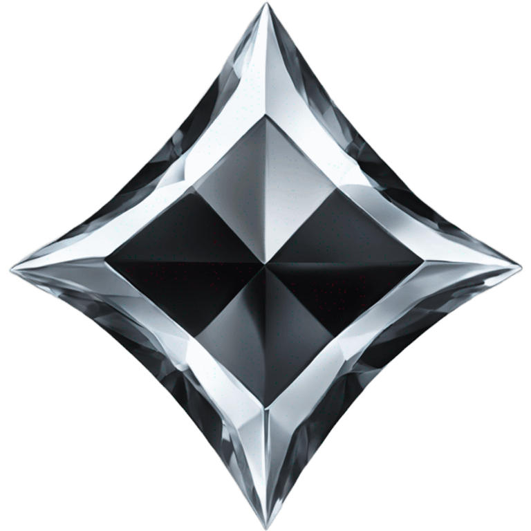 black diamond chrome four-point star diamond emoji