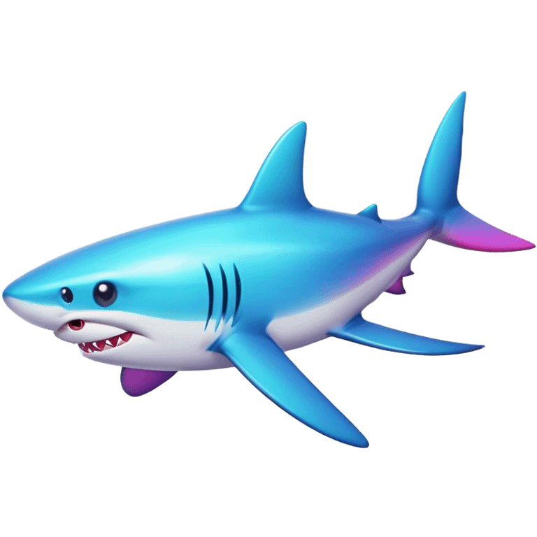 Rainbow colored shark emoji