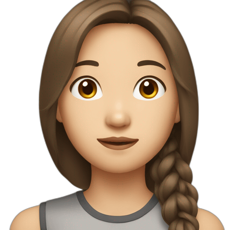 brown hair asian emoji